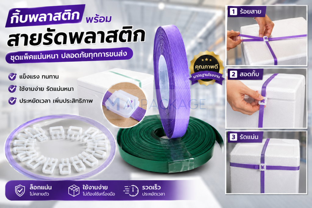 ชุดสายรัดพลาสติกและกิ๊บพลาสติกพร้อมใช้