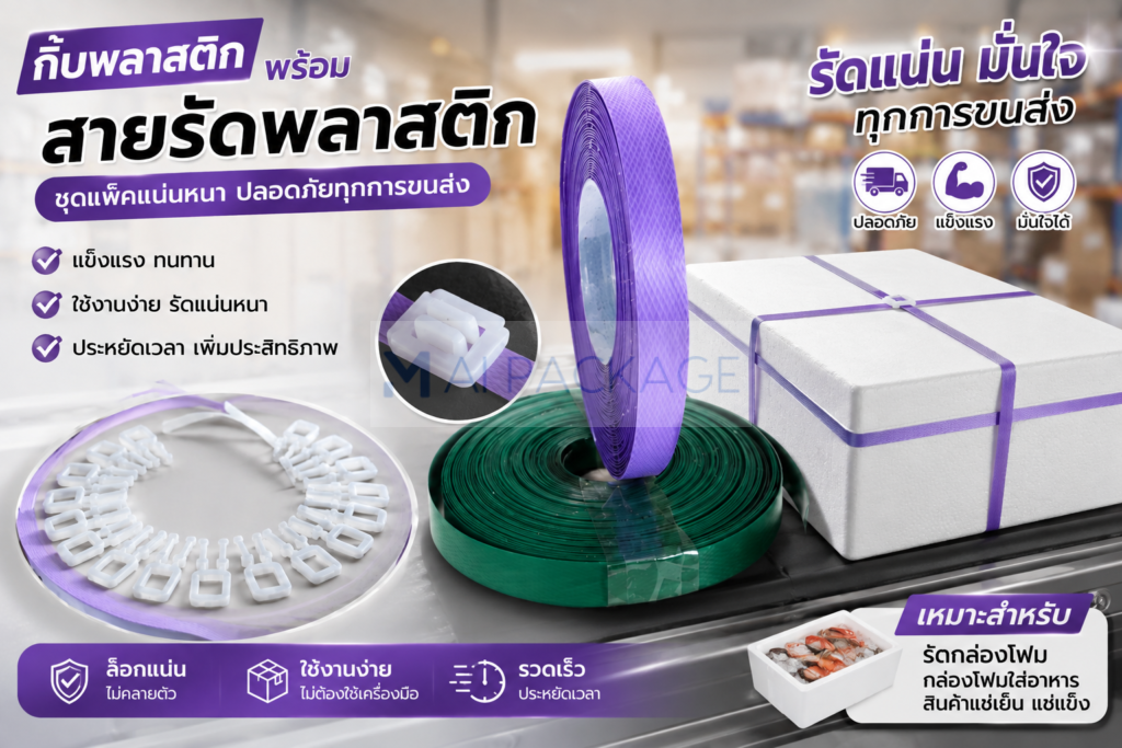 ชุดสายรัดพลาสติกและกิ๊บพลาสติกพร้อมใช้