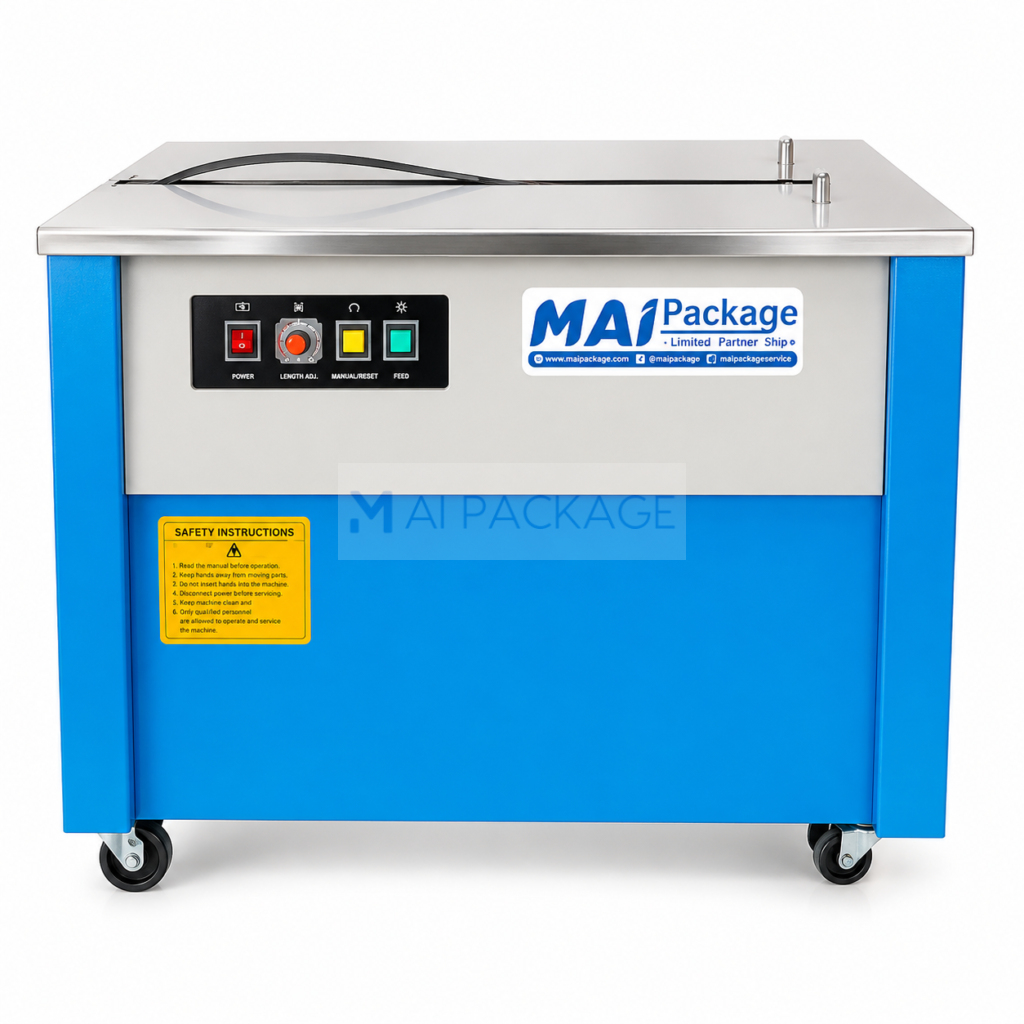 เครื่องรัดกล่องรุ่นWE-801H ,เครื่องรัดกล่องมือ1