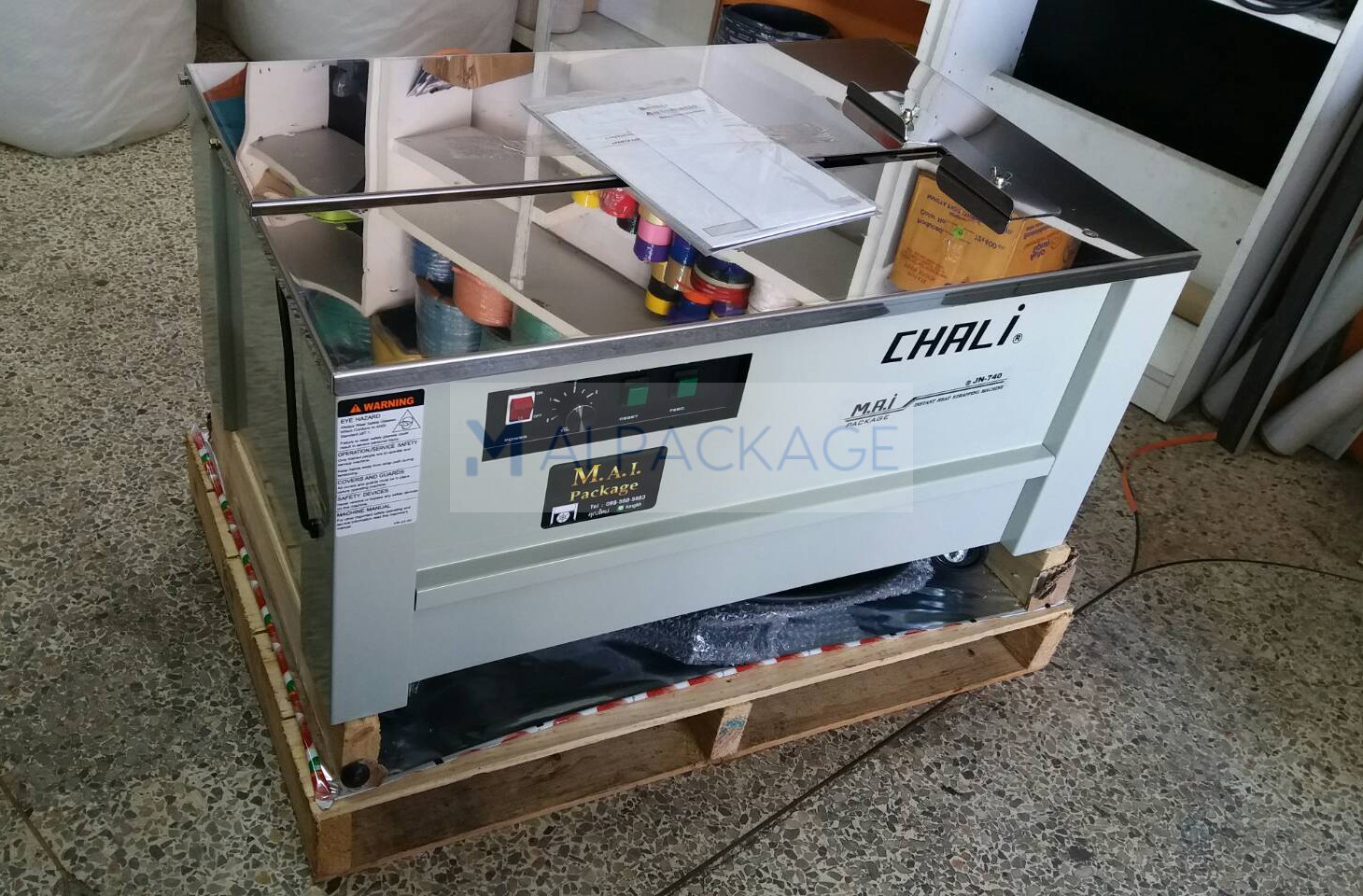 เครื่องรัดกล่อง,เครื่องรัดกล่องรุ่นJN-740L,เครื่องรัดสายรัดพลาสติก