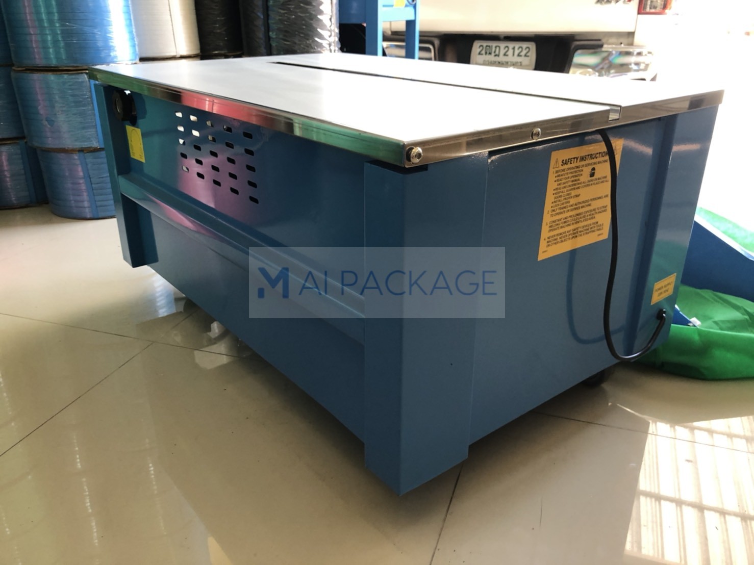 เครื่องรัดกล่อง,เครื่องนรัดกล่องกึ่งอัตโนมัติรุ่นWE-801L