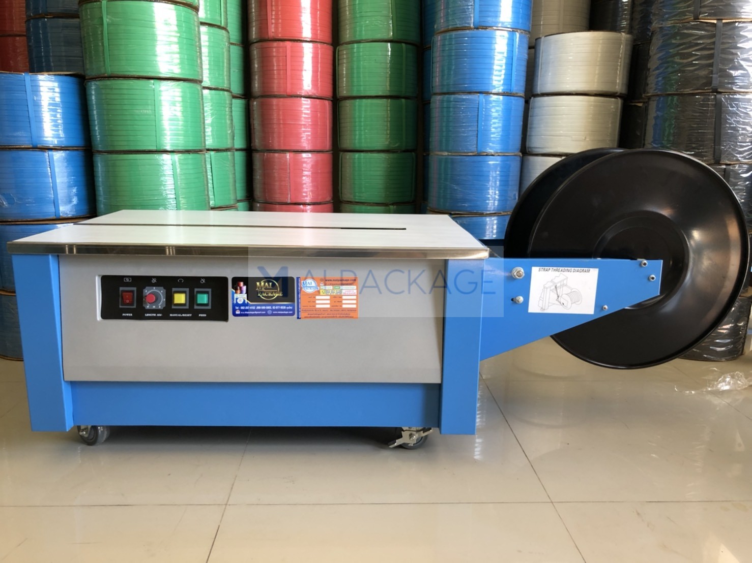เครื่องรัดกล่อง,เครื่องนรัดกล่องกึ่งอัตโนมัติรุ่นWE-801L