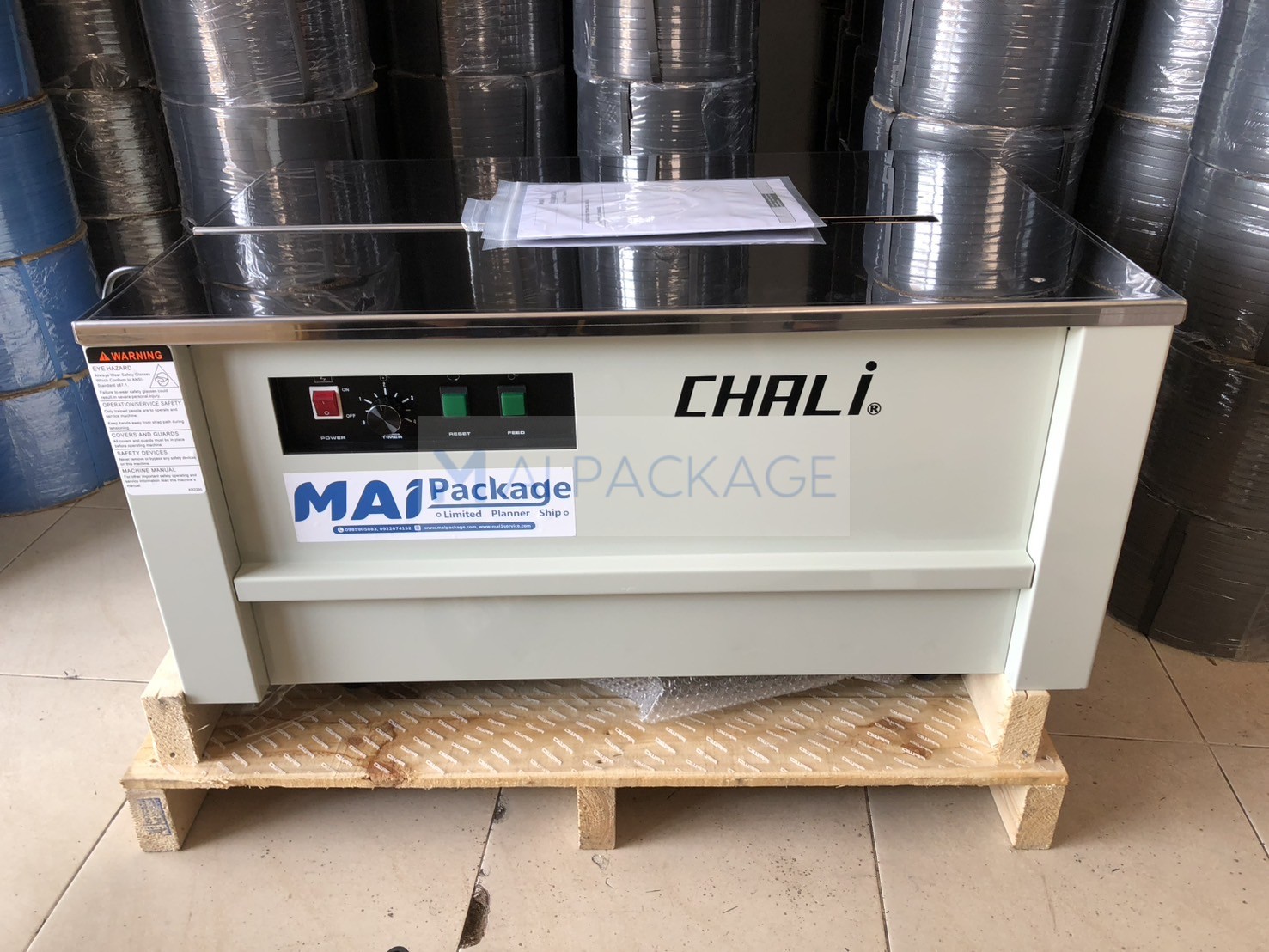 เครื่องรัดกล่อง,เครื่องรัดกล่องรุ่นJN-740L,เครื่องรัดสายรัดพลาสติก