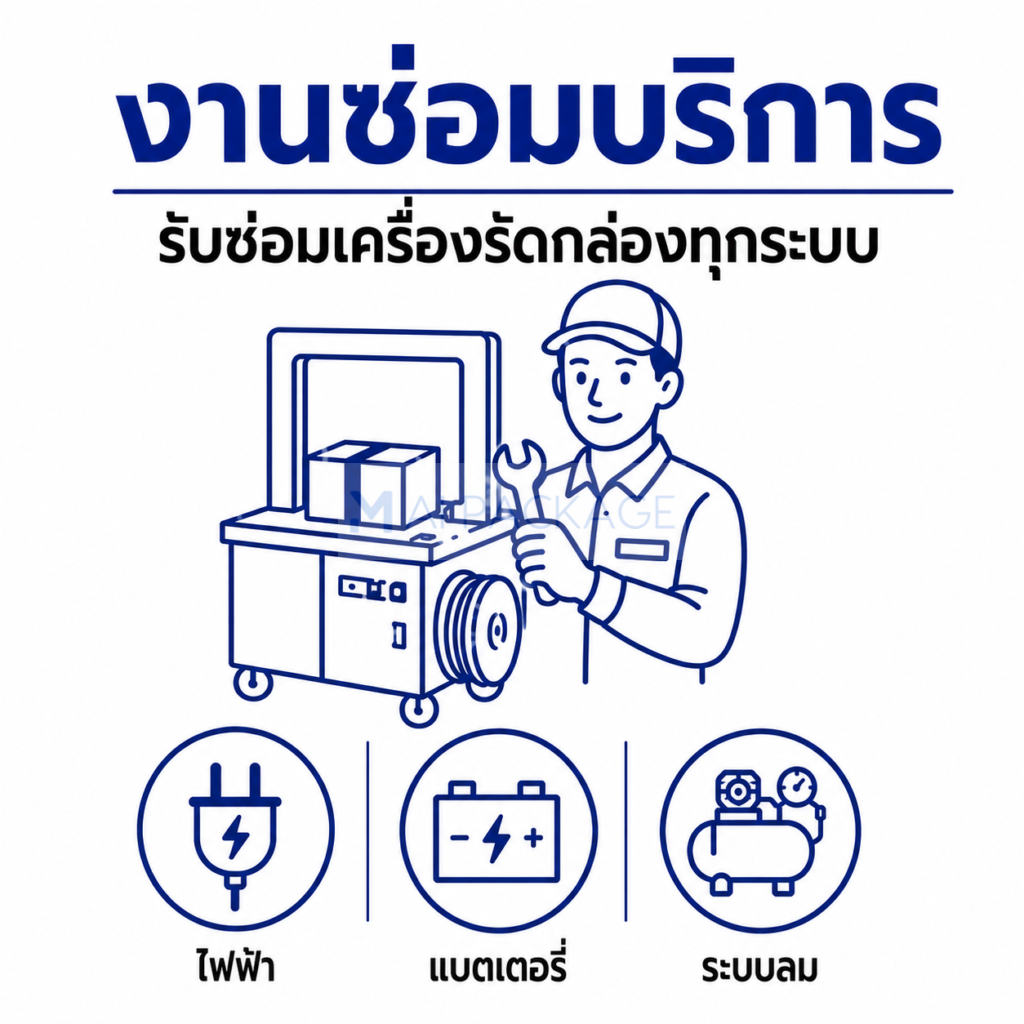 บริการซ่อมเครื่องรัดกล่อง เอ็มเอไอแพคเกจ